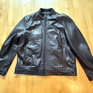 Emanuel Ungaro New Zealand Lamb skin mens extra large black jacket, NWT